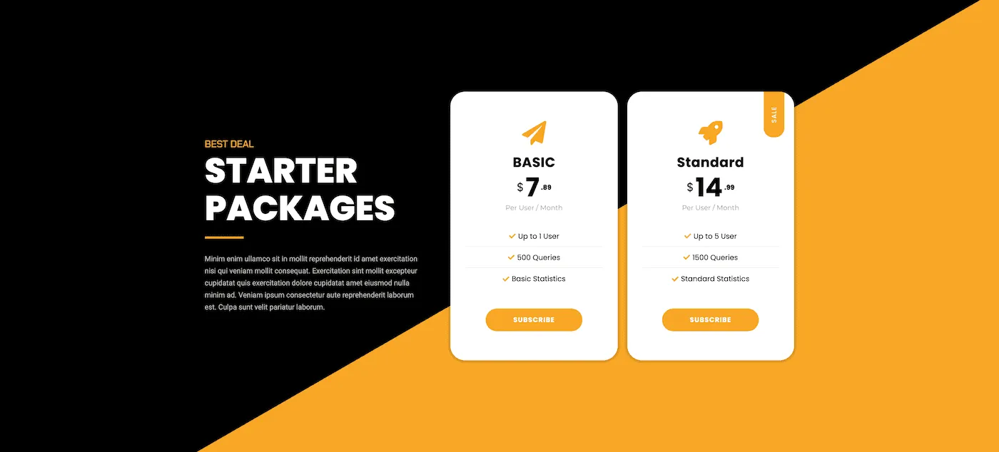 Pricing Table Template 2