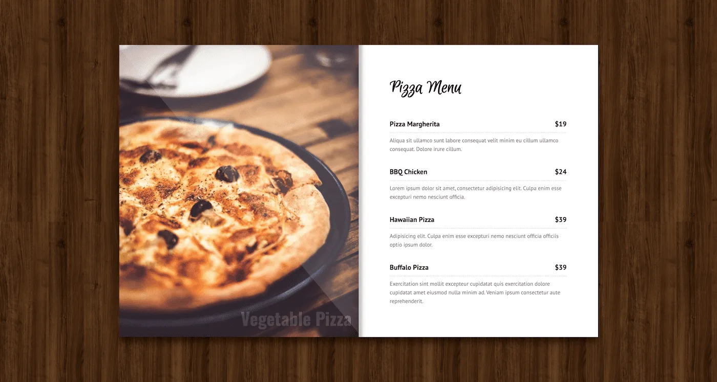 Price Menu Demo 1