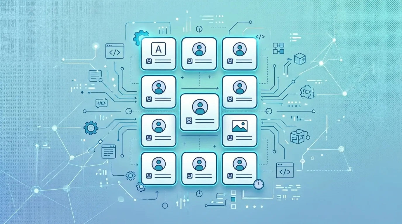 WordPress team member grid with modal profile details