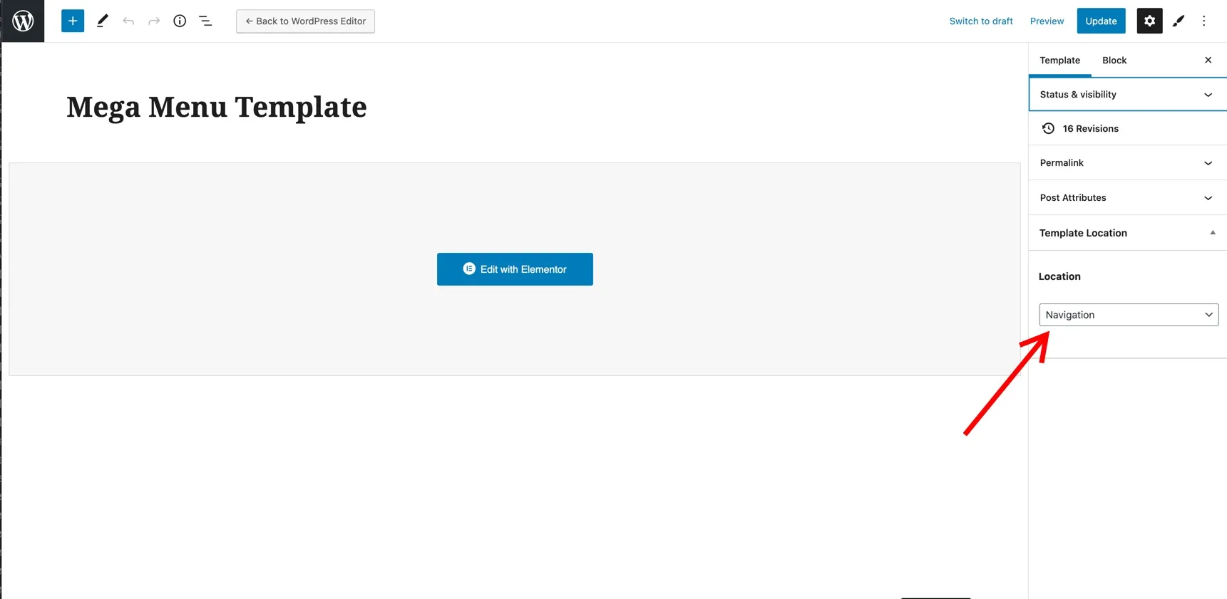 Create Mega Menu Template
