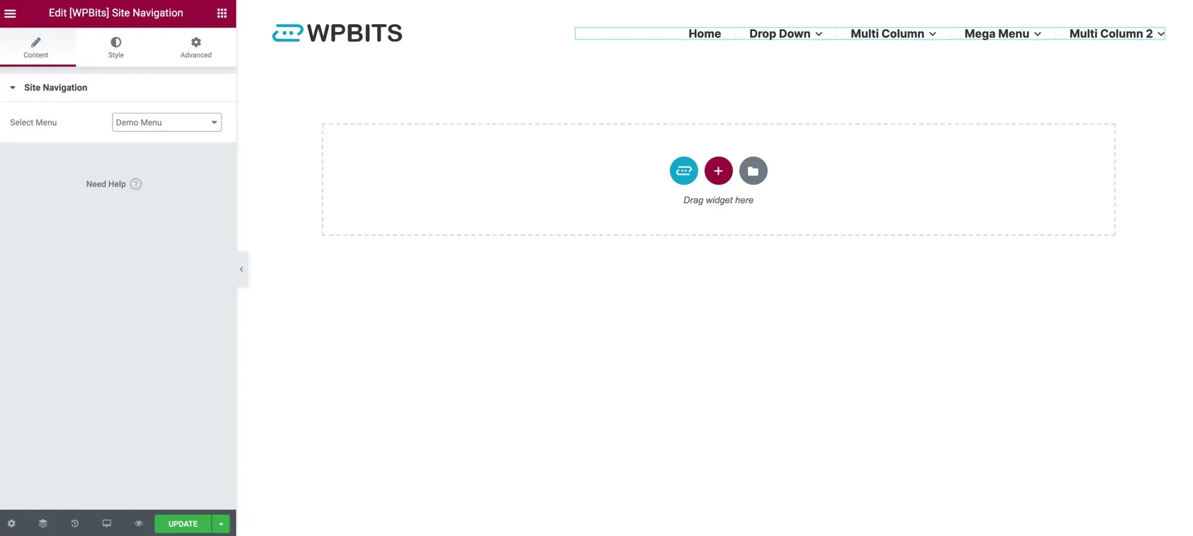 Site Navigation Widget