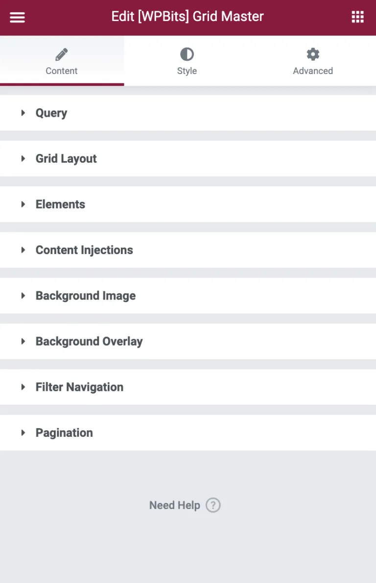 Grid Master Widget