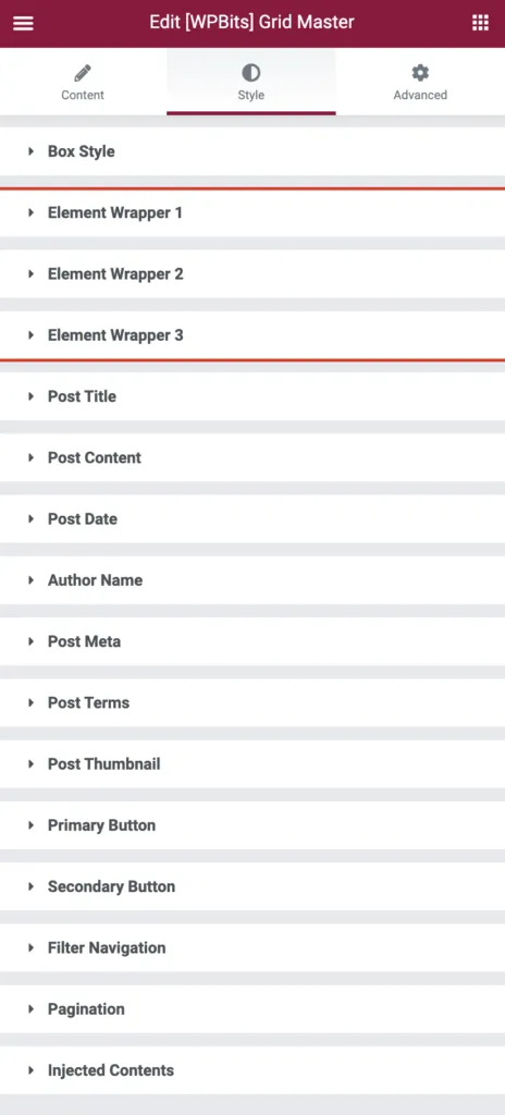 Grid Master Element Wrappers