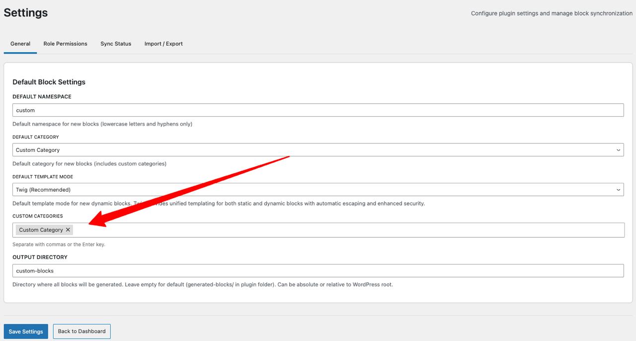 Output Directory Settings