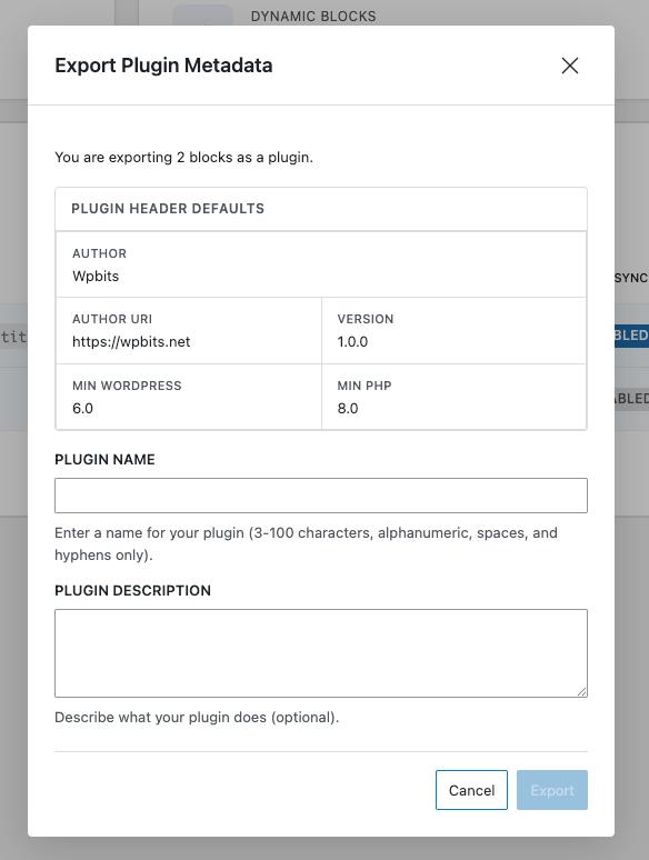 Export Plugin Metadata